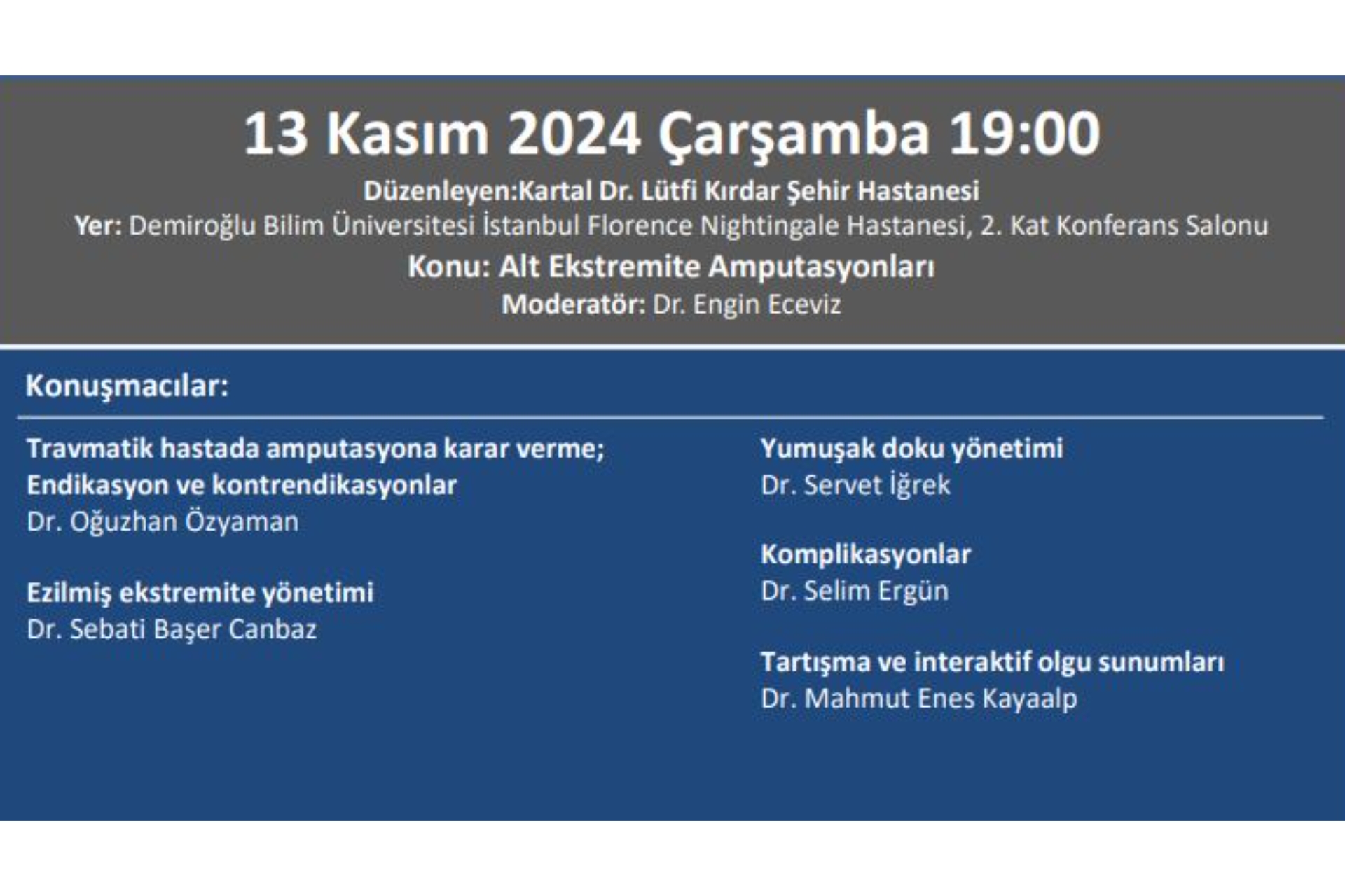 12.11.2024 Totder Travma - ''Alt Ekstremite Amputasyonları'' Kartal Dr. Lütfi Kırdar Şehir Hastanesi Ortopedi Ve Travmatoloji Kliniği