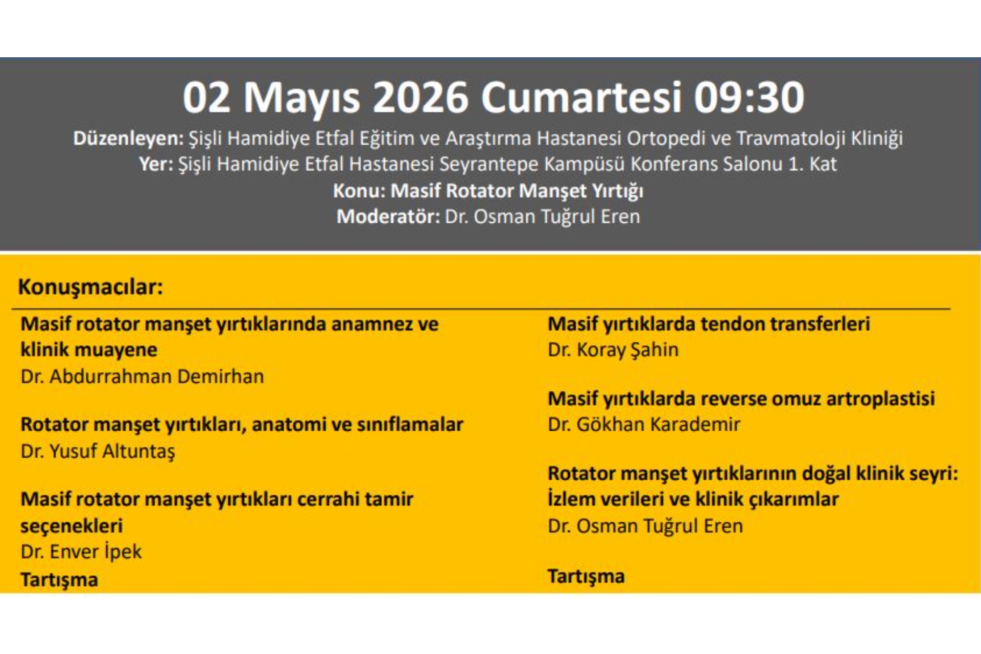 TOTDER SET - ''Masif Rotator Manşet Yırtığı''