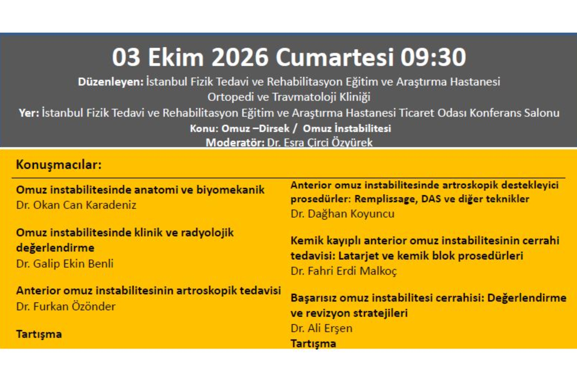 TOTDER SET - ''Omuz –Dirsek / Omuz İnstabilitesi''